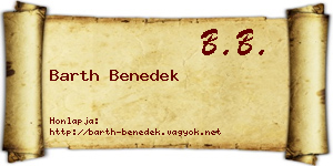 Barth Benedek névjegykártya