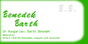 benedek barth business card
